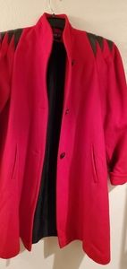Joefeld by Forstmann Red Wool Black Leather Coat